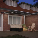 Awning Frame with LED Strip Lights White 350 x 250 cm Aluminium 313200