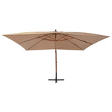 Cantilever Garden Parasol Taupe Laminated Bamboo, Firwood, Polyester 44492