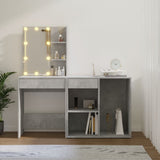 LED Dressing Table with Cabinet Concrete Grey Engineered Wood 3082021