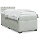 Box Spring Bed with Mattress Light Grey 90x190 cm Velvet 3286186