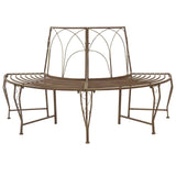 Tree Bench 4-Seater 160 x 80 x 89 cm Steel Antique Brown 42029518