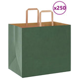 Paper Bags 250 pcs with Handles Green 32x22x28 cm 4101960
