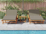 Sun Lounger 2 pcs Solid Acacia Wood Taupe 3325179
