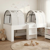 Bed with Tunnel 4 pcs White Engineered Wood 3423563