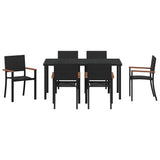 Garden Dining Set 7 pcs Black Powder-Coated Steel 3379419
