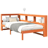 Bookcase Bed without Mattress Wax Brown 100x200 cm Solid Wood Pine 3324325