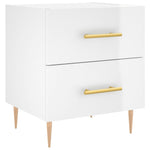 ZNTS Bedside Cabinets 2 pcs High Gloss White 40x35x47.5 cm Engineered Wood 827281