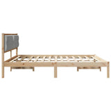 Bed Frame Light Grey 200 x 200 cm Solid Pine Wood 3394233