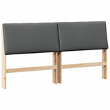 Upholstered Headboard Dark Grey 200 cm Solid Pine Wood 879265