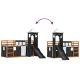 Bunk Bed without Mattress with Slide White and Black 90x200 cm 3284194