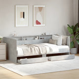 ZNTS Daybed with Drawers without Mattress Concrete Grey 90x190 cm Single 3280856