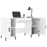 Desk High Gloss White 140x50x75 cm Engineered Wood 829550