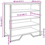 Shoe Cabinet Grey Sonoma 80x38x78 cm Engineered Wood 848652