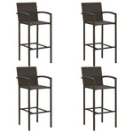 5 Piece Garden Bar Set Poly Rattan Brown 3064839