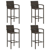 5 Piece Garden Bar Set Poly Rattan Brown 3064839