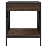 Bedside Table with Infinity LED Brown Oak 40x40x49 cm 3284100