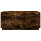 Coffee Table with LED Lights Smoked Oak 90x50x40 cm 839879
