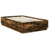 Bed Frame Smoked Oak 135 x 190 cm Engineered Wood 3408177