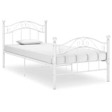 Bed Frame without Mattress White Metal 90x200 cm 324989