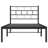 Metal Bed Frame without Mattress with Headboard Black 90x200cm 355652