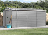 Garden Shed Light Grey Galvanised Steel Medium Garden Shed 3188244