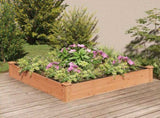 Garden Raised Bed with Liner Brown 120x120x25 cm Solid Wood Fir 364293