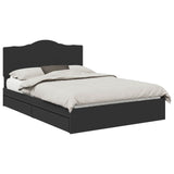 Storage Bed with Headboard Black 150 x 200 cm Engineered Wood 3413493