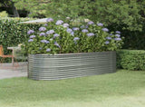 Garden Raised Bed Galvanised Steel 224x80x68 cm Silver 318957