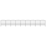 Garden Fence with Spear Top Steel 1506x200 cm Black 277756