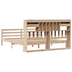 ZNTS Bookcase Bed without Mattress 200x200 cm Solid Wood Pine 3321946