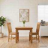 Dining Chair 2 pcs Solid Oak Wood Beige 45 x 59.5 x 100 cm 42039162