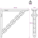 Wall Shelf Brackets 12 pcs Antique Brown 14.5 x 14.5 x 3 cm 42038925