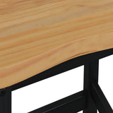 High Bar Stool EKAI 2 pcs Black 40 x 29 x 63 cm Solid Pine Wood 42037015