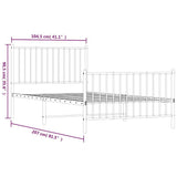 Metal Bed Frame without Mattress with Footboard Black 100x200cm 350877
