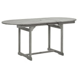 Garden Dining Set Grey Solid acacia wood Large Foldable 3079654