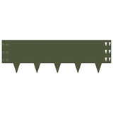 Lawn Edging 30 pcs 100 x 30 cm Steel Olive Green 8008634