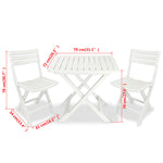 3 Piece Folding Bistro Set Plastic White 43581