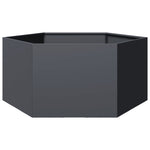 ZNTS Garden Planter Anthracite Hexagon 104x90x45 cm Steel 851131