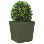 ZNTS Garden Planters Olive Green 2 pcs 50x50x50 cm Steel 851073