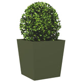 ZNTS Garden Planters Olive Green 2 pcs 50x50x50 cm Steel 851073