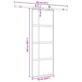 Sliding Door with Hardware Set Black 76x205 cm Tempered Glass 3375838