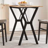 Dining Table Y-Frame 80x50x75 cm Solid Wood Pine and Steel 3282716