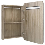 ZNTS LED Bathroom Mirror Cabinet Oak 60x11x80 cm 326507