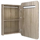 326507 LED Bathroom Mirror Cabinet Oak 60x11x80 cm