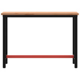 Workbench 115x55x81.5 cm Solid Wood Beech and Metal 3188904