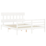 Bed Frame without Mattress White 160x200 cm Solid Wood 3195167