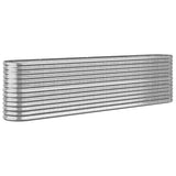 Garden Raised Bed Galvanised Steel 260x40x68 cm Silver 318907