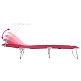 Sun Lounger Folding 2 pcs Red 58 x 188 x 77cm Polyester 42003061