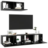 TV Cabinets 3 pcs Black Engineered Wood 3078806