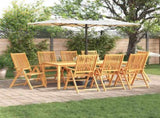 Garden Dining Set Folding 9 pcs Brown Solid Acacia Wood 3375622